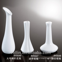 Vaso de flor de cerámica blanco de cerámica de la venta al por mayor del precio de fábrica al por mayor